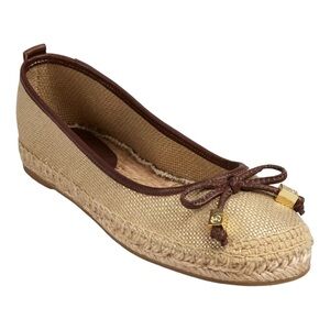 Michael Kors Meg Gold Metallic Logo Espadrille Flats